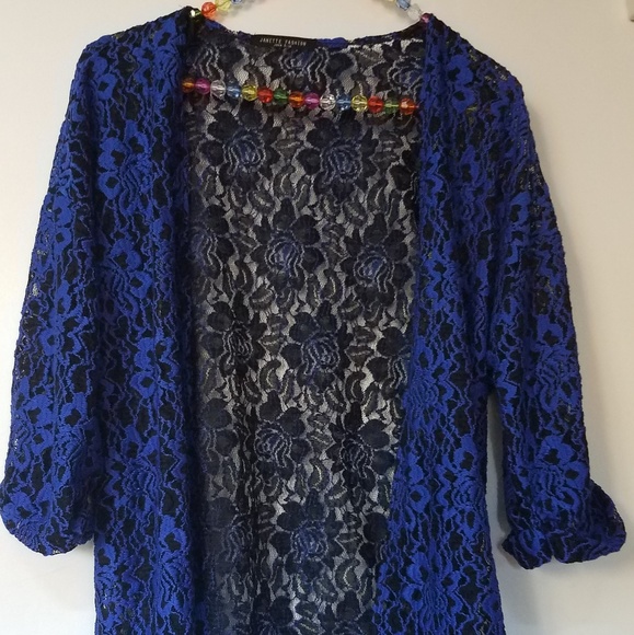 Vibrant Blue Lacey Open top - Picture 2 of 3